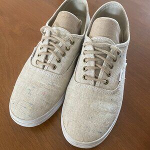 Vans Beige Canvas Low-Top Sneakers